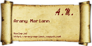 Arany Mariann névjegykártya